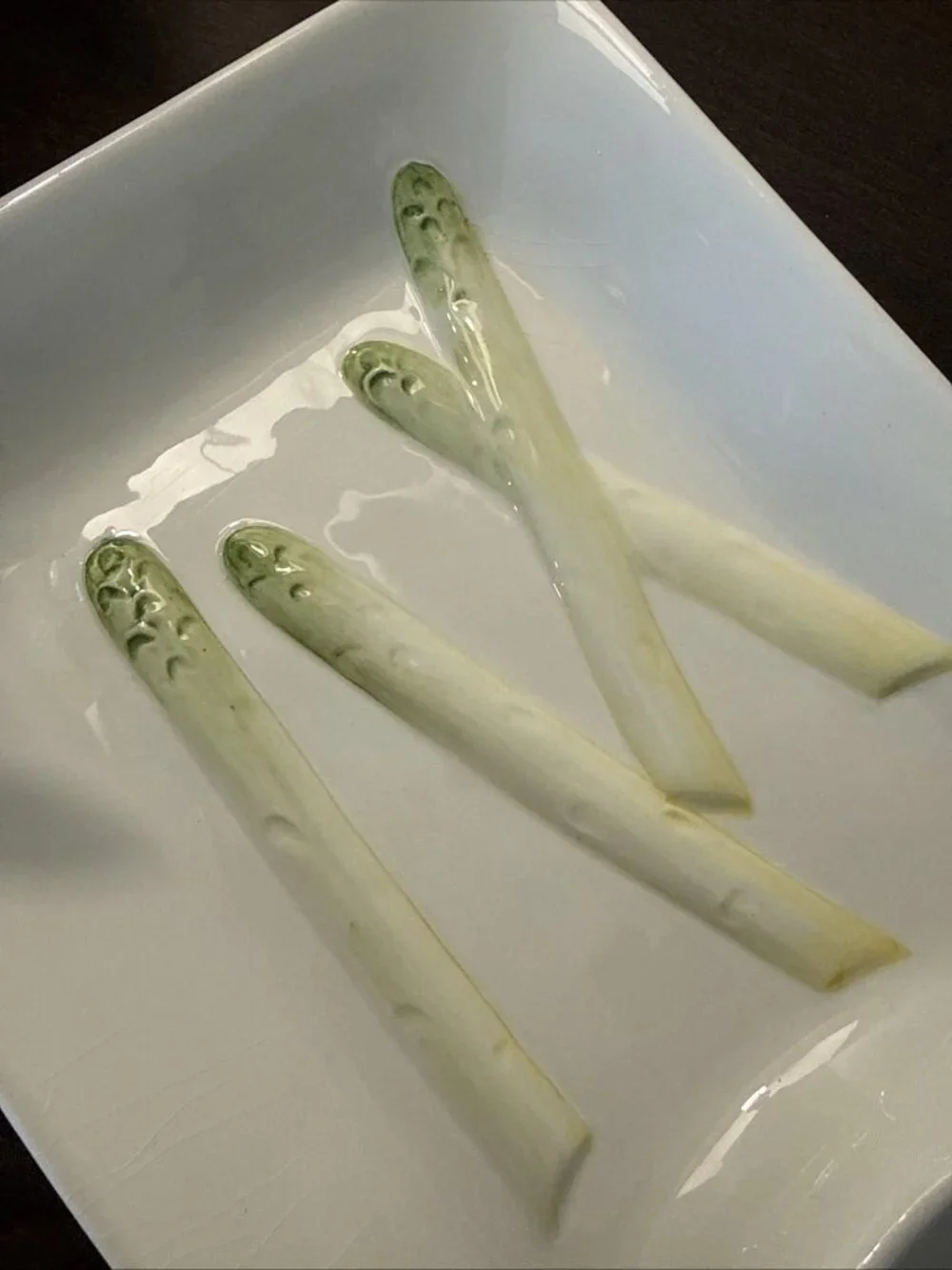 Williams Sonoma Ceramic Pottery Asparagus Platter & Sauce Tray Made in Italy
